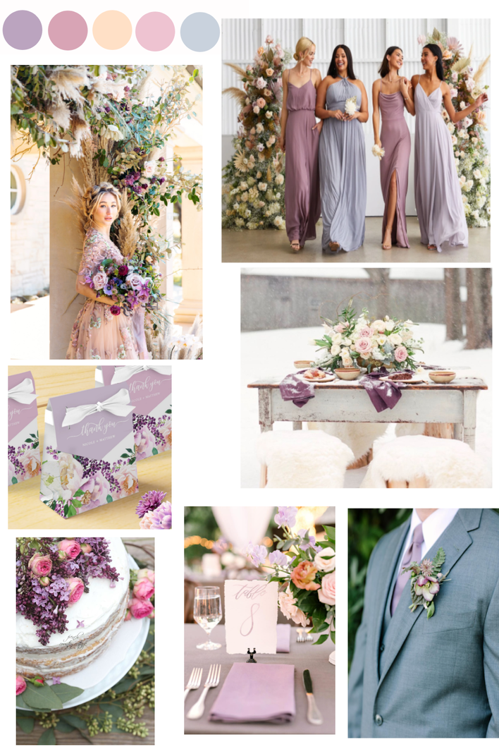 Elegant Lavender Purple Wedding Color Palette