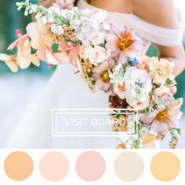 Beautiful Peach, Cream, Blush Pink, and Ochre Wedding Color Palette