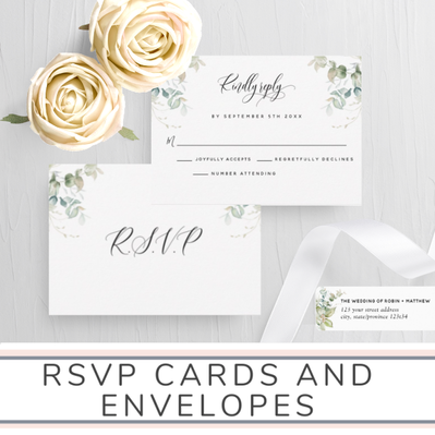RSVP cards and RSVP envelopes