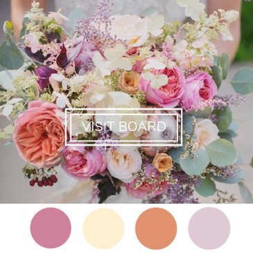 Beautiful Pink, Champagne, Peach Orange and Lavender Wedding Color Palette