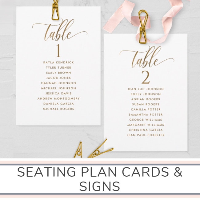 Seating Plan Cards and Signs