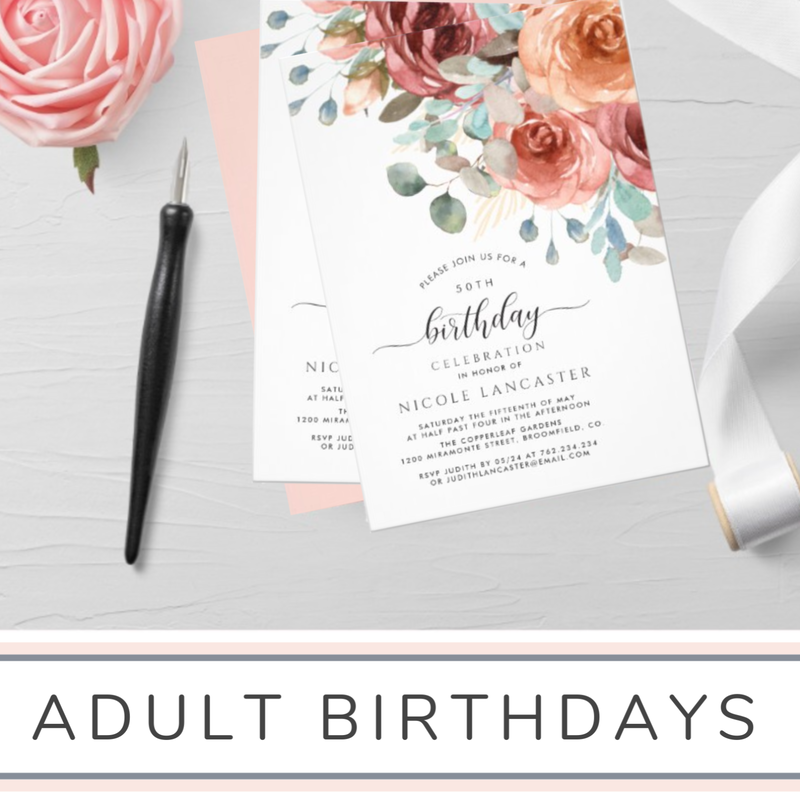 Adult birthday invitations