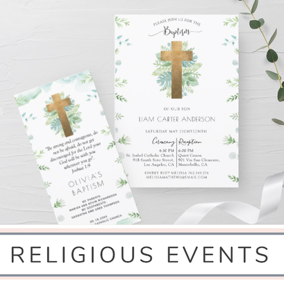 Religious Event invitations and stationery products