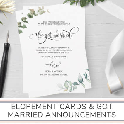 Elopement and Got Married Announcement Cards