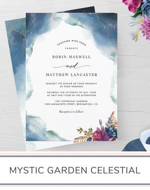 Mystic Garden, Celestial Wedding Invitation Suite
