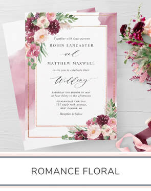 Romance Floral Wedding Invitation Suite