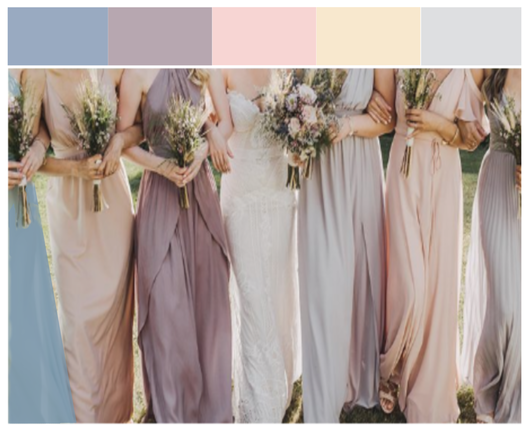 Mauve, Dusty Blue, Blush and Peach Wedding Color Palette - One2inspire ...