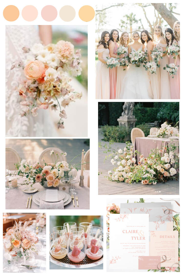 Orange, Peach, Blush Pink, Cream and Ochre Wedding Color Palette ...