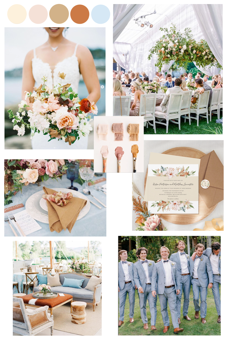 Beautiful neutral tone with earth tones Wedding color palette